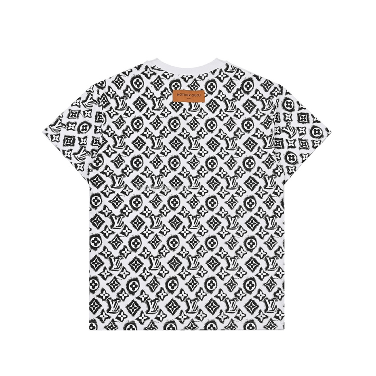 Louis Vuitton Full Print Presbyopia Logo Round Neck Short Sleeved T Shirt (3) - newkick.cc